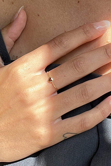 garnet baby heart ring