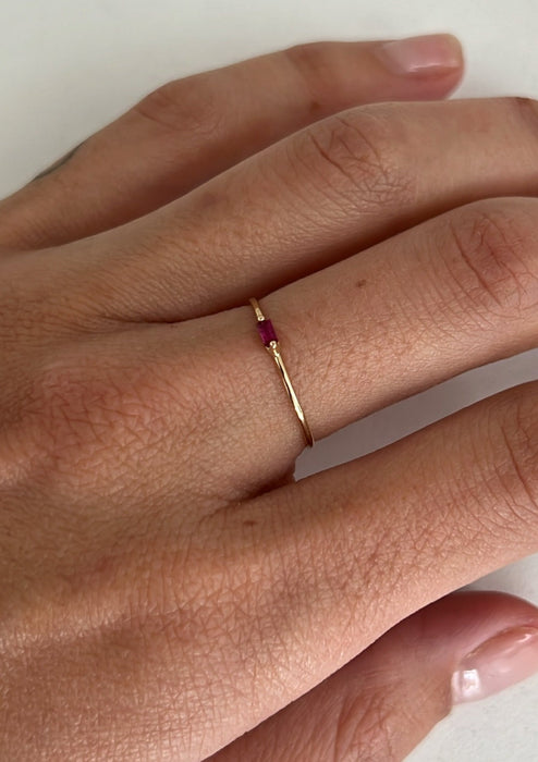 ruby solo baguette ring