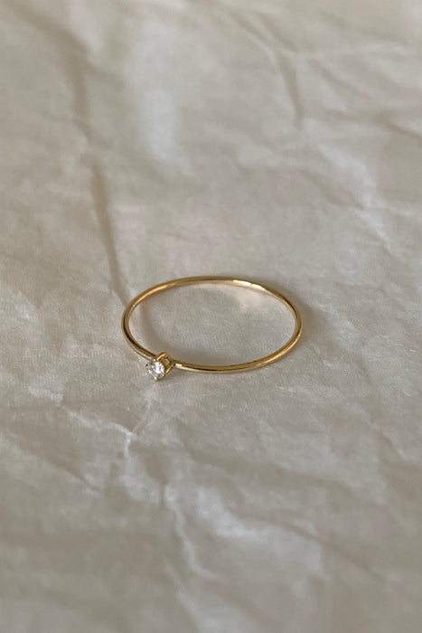 petite white diamond ring