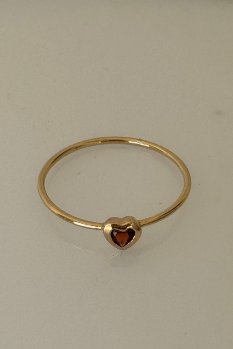 garnet baby heart ring
