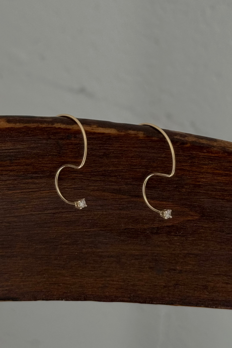 petite white diamond cerceau hoops