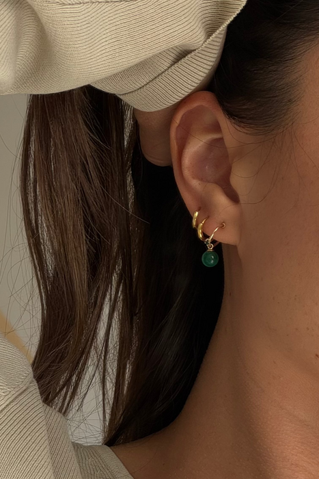 emerald & malachite hoops