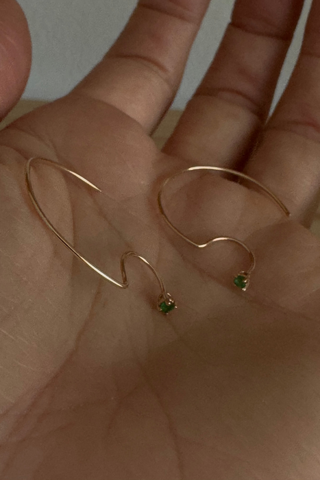 XL emerald cerceau hoops