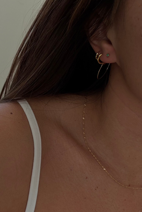 XL emerald cerceau hoops