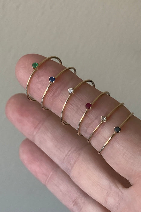 petite white diamond ring