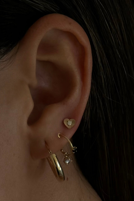 black diamond and moonstone hoops