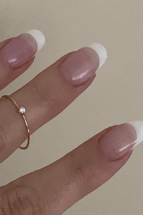 petite white diamond ring