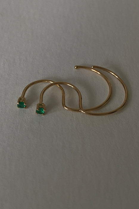 petite emerald cerceau hoops