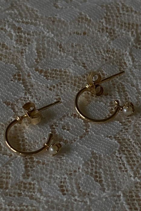 baby pearl hoops