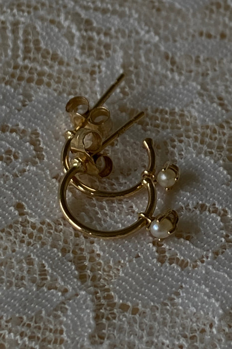baby pearl hoops