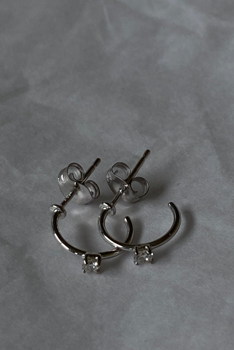 petite white diamond hoops