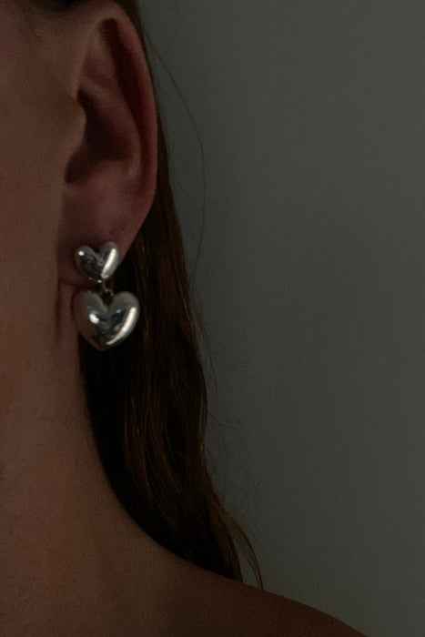 ss puffed heart earrings