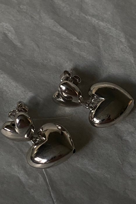 ss puffed heart earrings