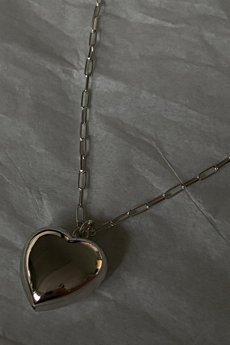 ss puffed heart chain