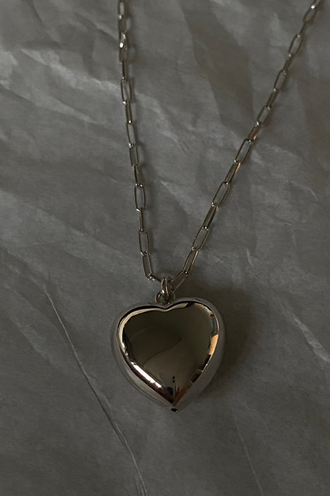 ss puffed heart chain