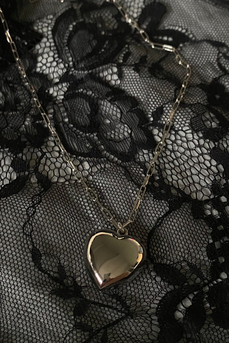 ss puffed heart chain