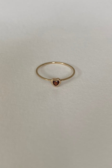 garnet baby heart ring