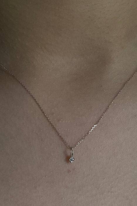 petite white diamond necklace