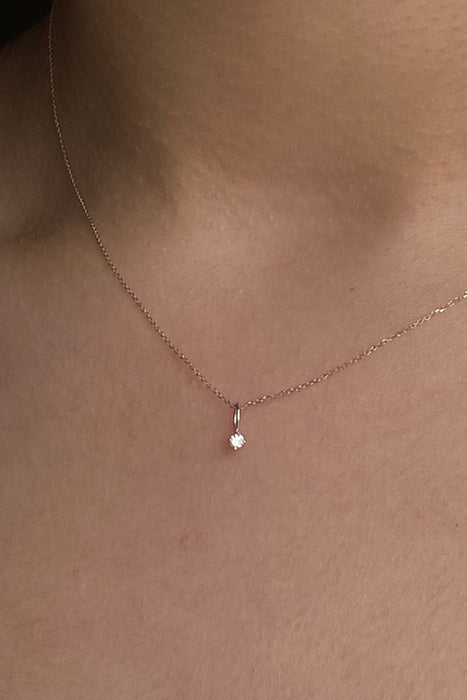 petite white diamond necklace