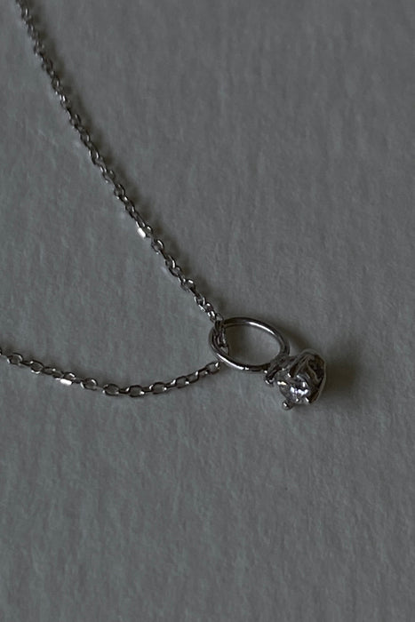 petite white diamond necklace