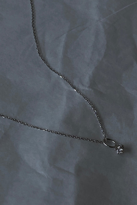 petite white diamond necklace