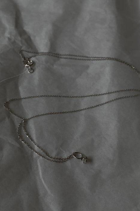 petite white diamond necklace