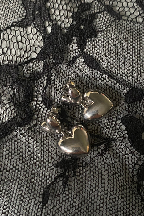 ss puffed heart earrings