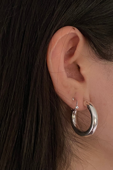 petite white diamond hoops