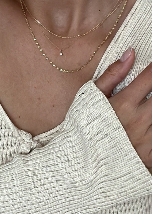 white diamond textured link necklace