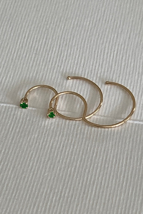 petite emerald cerceau hoops