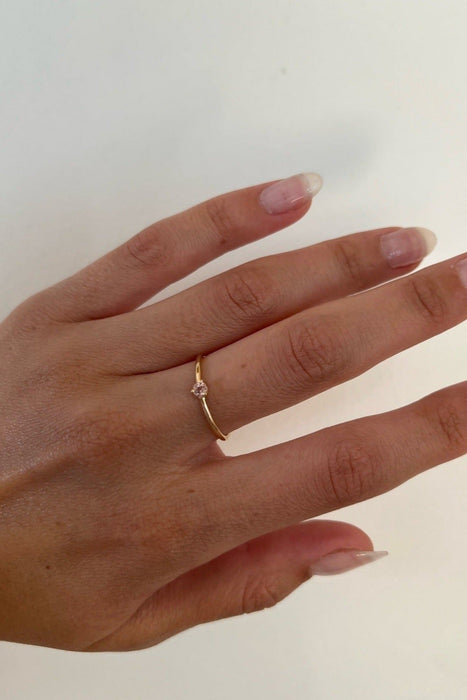 blush chunky solitaire band