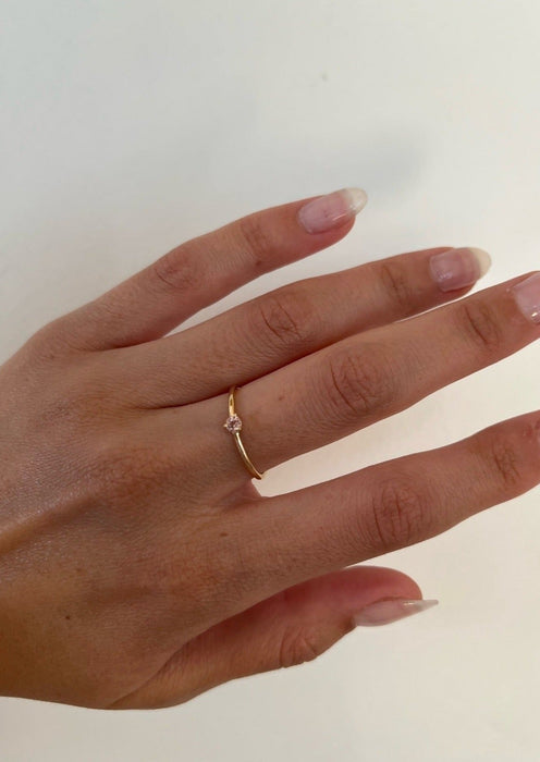 blush chunky solitaire band