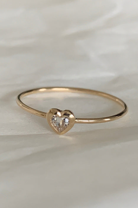 topaz baby heart ring