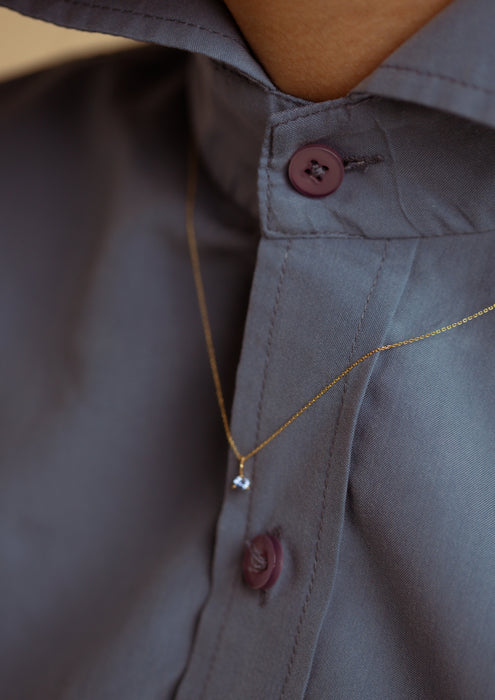ceylon textured solitaire necklace