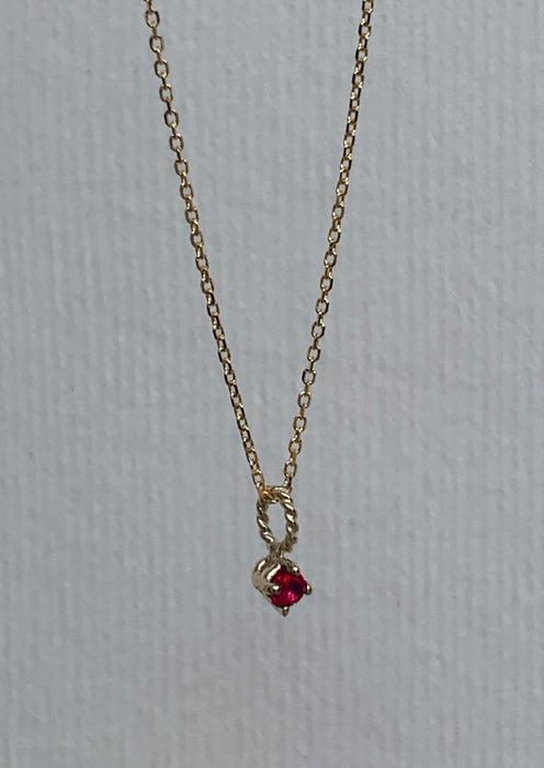 ruby textured link necklace